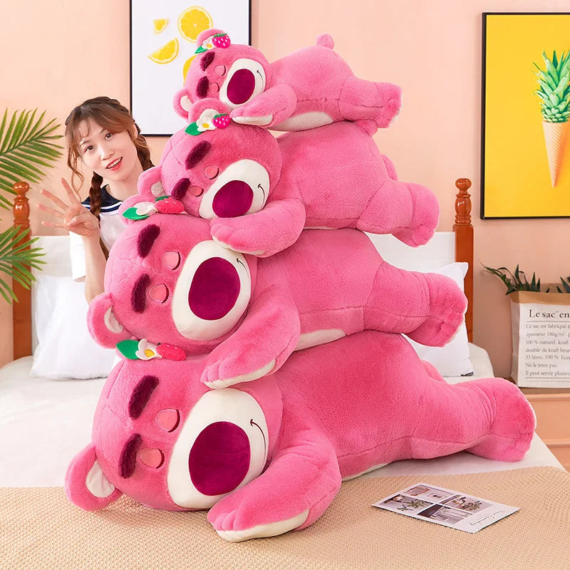 Disney 30cm Story Lotso Cute Bear Strawberry Sofa Plush Pillow Stuffed Toys Children Girls Friends Festivals Birthday Gift