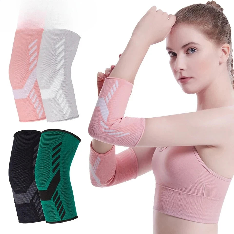 1Pcs Support Elastic Gym Sport Elbow Protective Pad Absorb Sweat Sport Basketball Volleyball Tennis Arm Sleeve Elbow Brace