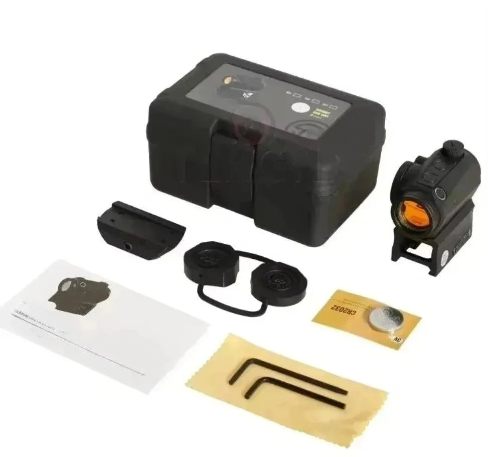 Tactical 1x20mm Compact 2 MOA Red Dot Sight with Low Riser and Co-witness Picatinny Mount for Hunting Scope