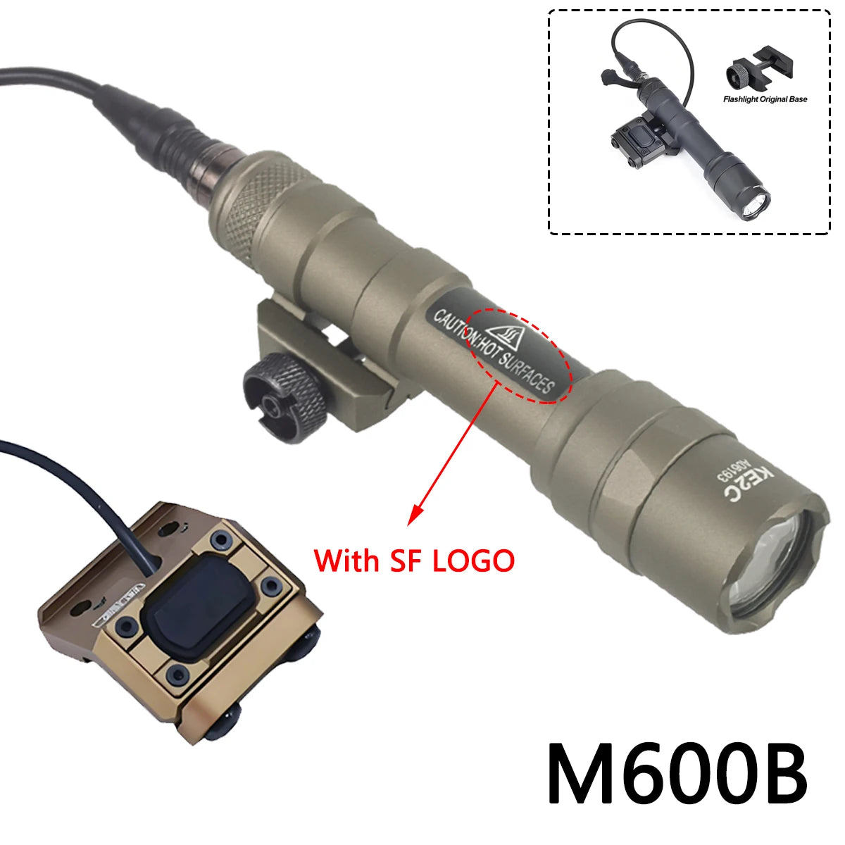 Surefire M300 M600 Flashlight With UNIT Lite Pressure Switch fit 20mm Rail SF M300B M600C M600B LED Scout Light