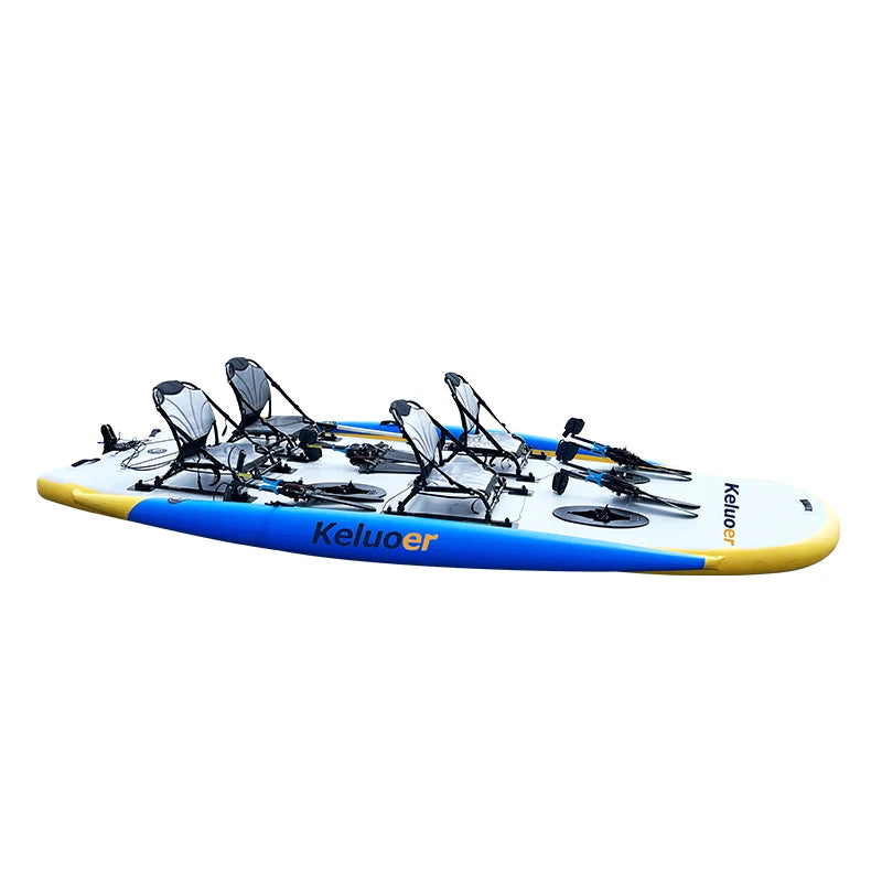 4 Person Sit-On-Top Inflatable Pedal Boat Kayak Fishing Boat Kayak