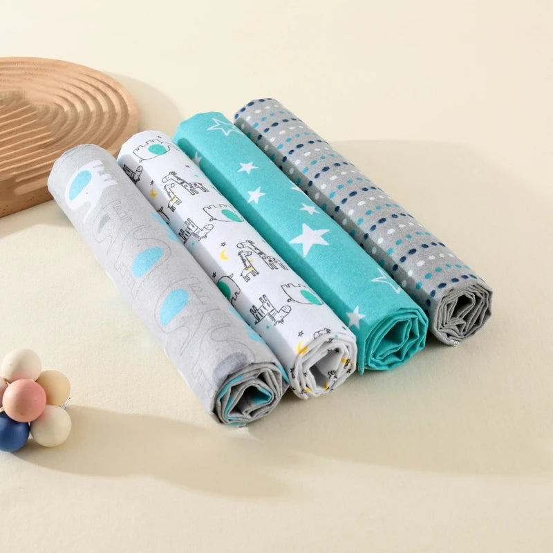 4Pcs Neutral Baby Swaddle Blanket Set, Simple Design