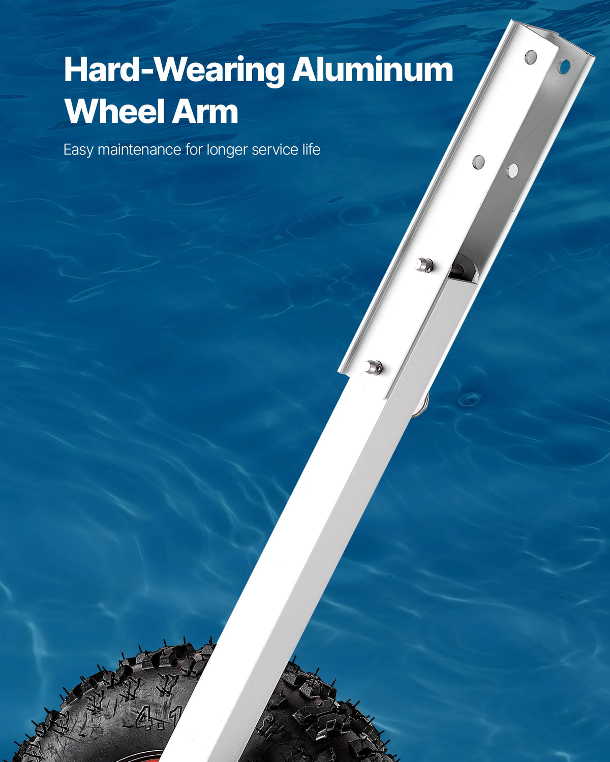 SucceBuy 300/500/600 lbs Boat Launching Wheels Aluminium Alloy Transom Wheel with Inflatable Rubber Tires, Folding Launch Wheels