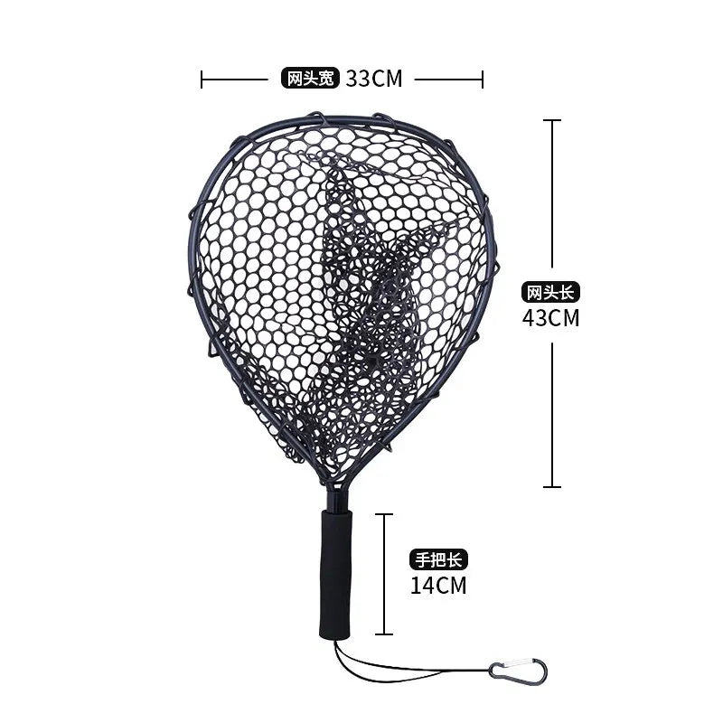 TAIYU Portable Fishing Nets Ultralight Aluminum Alloy Silicone Wear Resistance Mesh Hand Dip Casting Landing Net for Fly Fishing