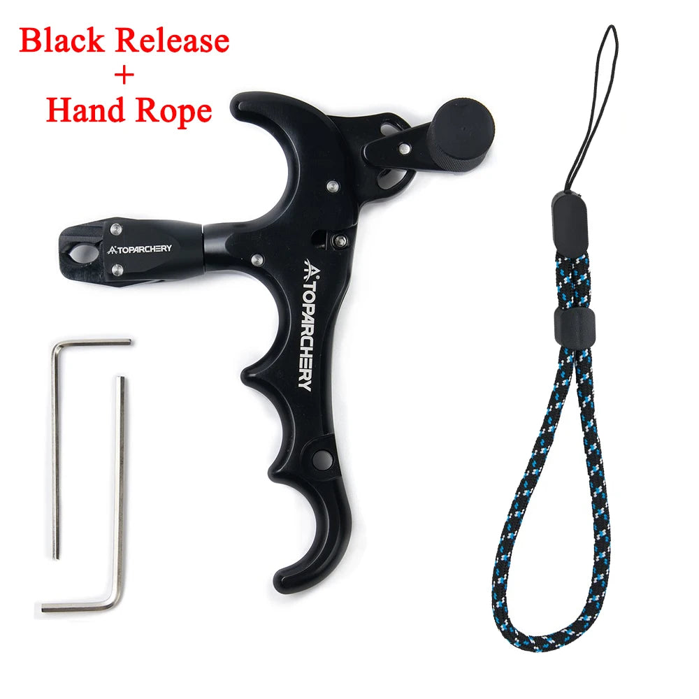 Adjustable Archery Bow Release 4 Finger Compound Bow Aid Releaser Rotate 360 Degree Thumb Archery Rotation Caliper Trigger Grip