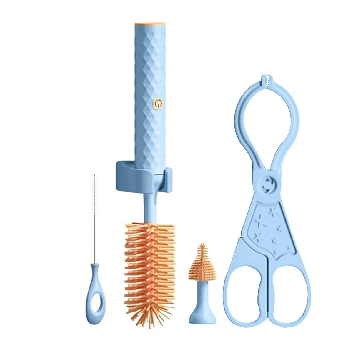 3/4pcs/Set Electric Silicone Bottle Brush 360° Rotating Baby Pacifier Cup Cleaning Brush Long Handle Kitchen Cleaning Brushes