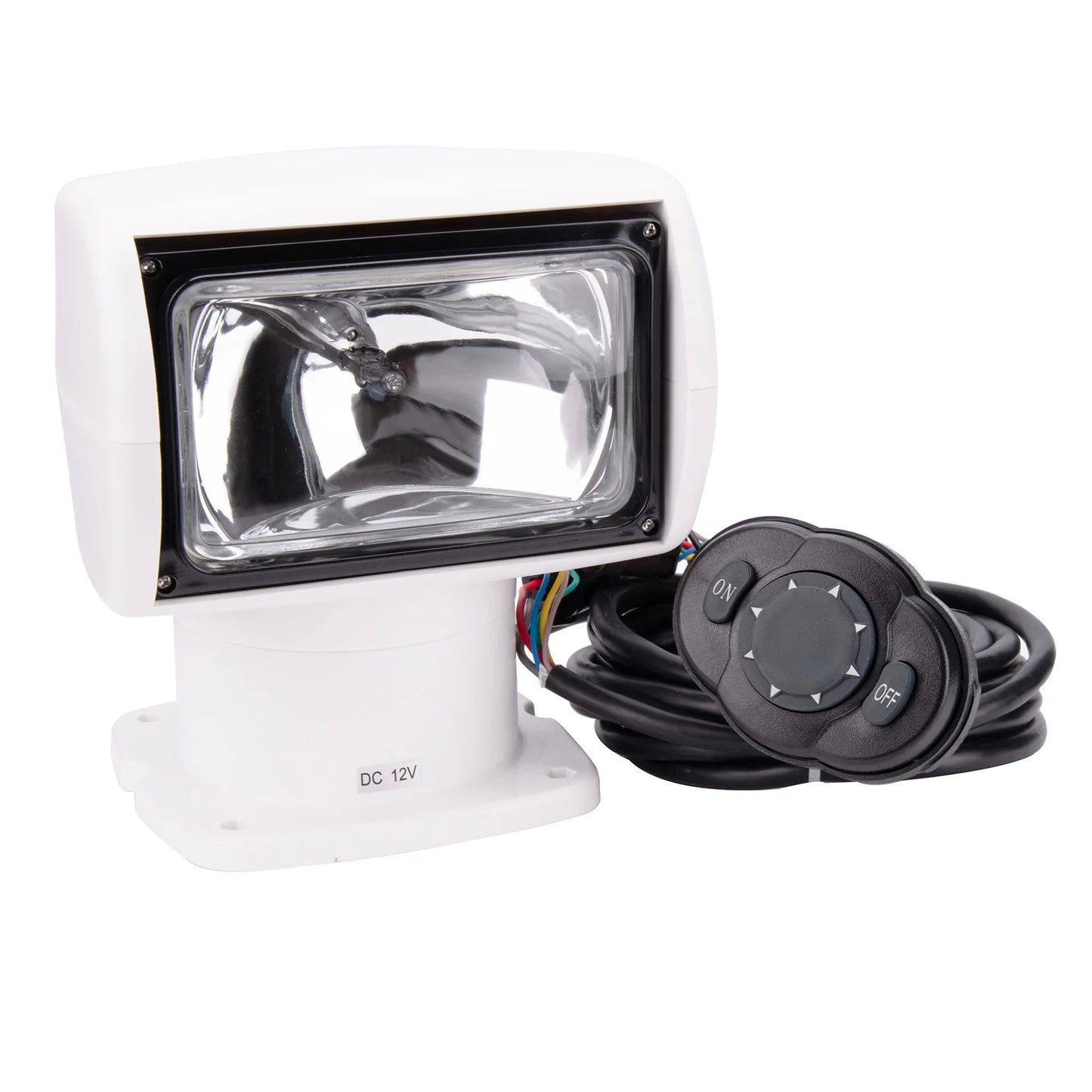 12V 100W Marine Remote Control Spotlight Searchlight for Boat, Truck, Car 2500LM White