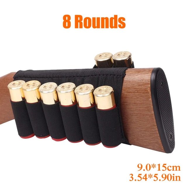 5/8 Round Quick Reload Buttstock Shell Holder for Shotgun Universal 12/20 Gauge Elastic Cartridge Carrier
