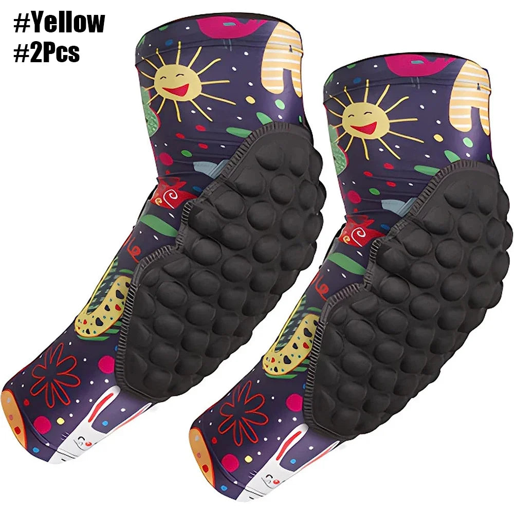 3-12 Years Kids Youth Elbow Padded Arm Sleeves Compression Elbow Pads for Football Basketball Baseball Tennis Hockey Sports