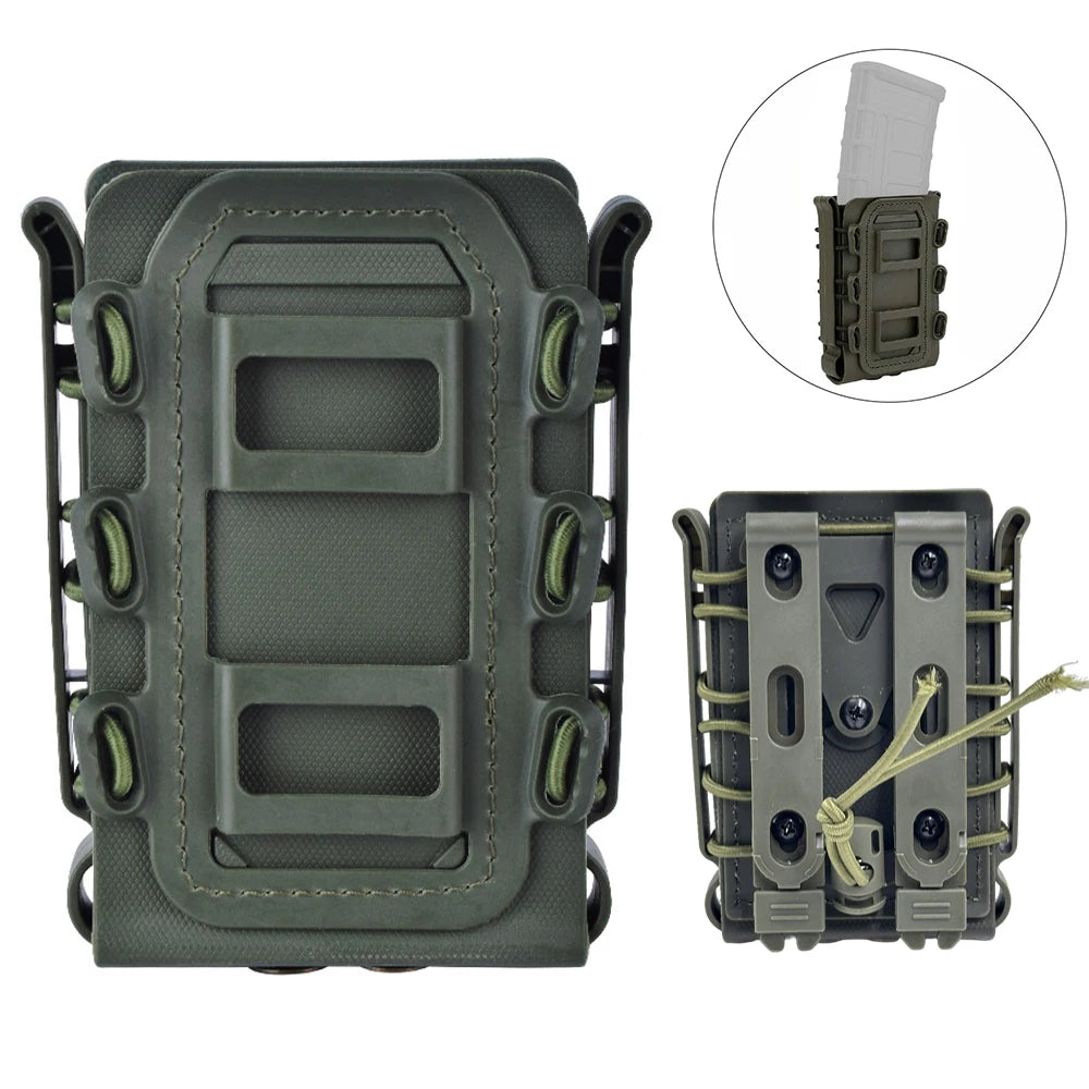 Upgrade Tactical Magazine Pouch Molle for Ar15 5.56 7.62 9mm Scorpion Fast Mag Quick Release Mag TPR Holster Adjustable Case Box