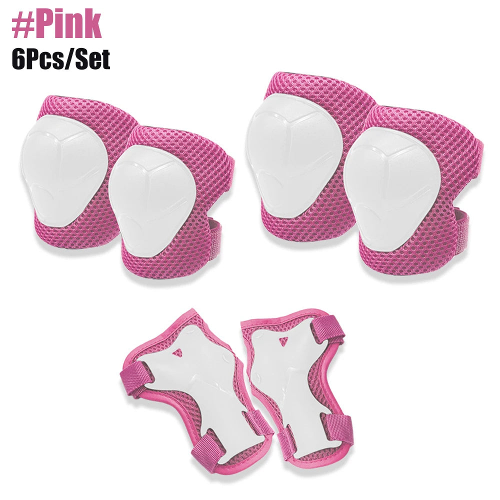 Knee and Elbow Pads Wrist Guards 3 in 1 Kids Protective Gear Set for BMX Inline Roller Skating Bike Rollerblading Riding Sports