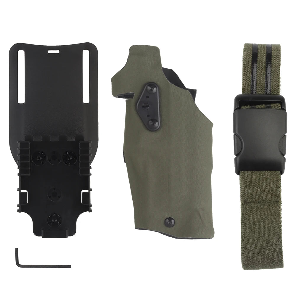 Tactical Left/Right Hand X300U-A Flashlight Pistol Holster Hand for 6354DO Glock17 Gen4 G19 with QLS Drop Leg Airsoft Gear