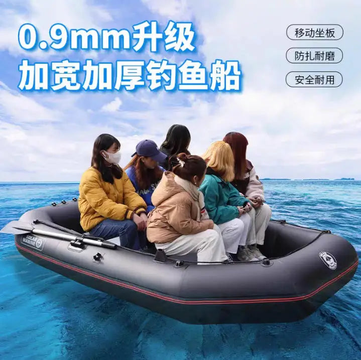 New 0.9mm Thickened & Widened Inflatable Boat with Sunshade Set Air Deck Fishing Platform Wear-resistant PVC Kayaks