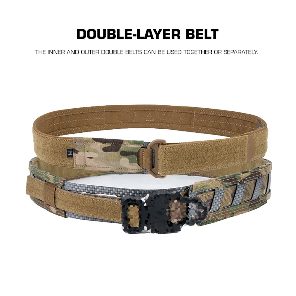 Battle Belt Camo Style MOLLE Tactical Belt Outdoor Hunting Training Inner Outer Double Waist Belt with Magnetic Locate System