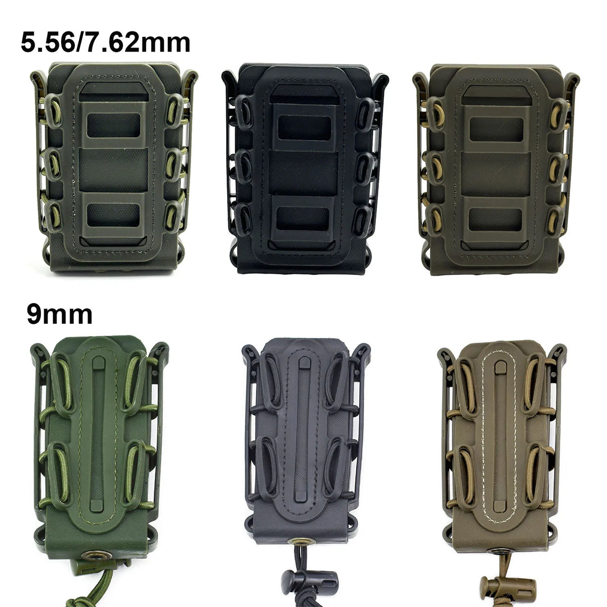Upgrade Tactical Magazine Pouch Molle for Ar15 5.56 7.62 9mm Scorpion Fast Mag Quick Release Mag TPR Holster Adjustable Case Box