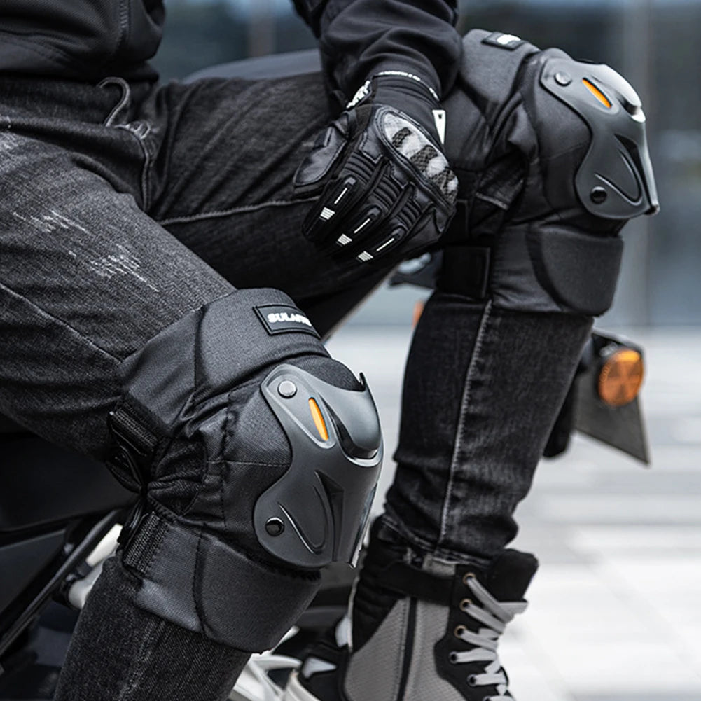 Motocross Knee Pads Adjustable Riding Elbow Guard Anti-fall Motorcycle Elbow Protector Shockproof Comfortable for Cycling Racing