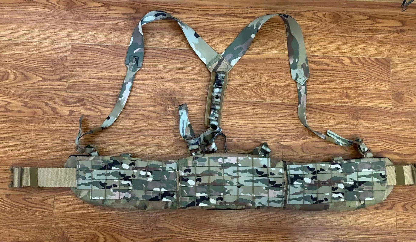 Tactical Unloading Belt with Shoulder Straps Heavy Y Duty Belt Harness Shoulder Sling Strap With Breathable Padded
