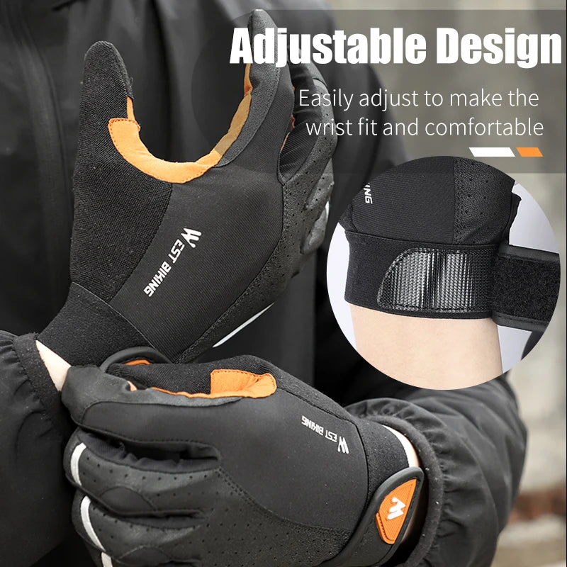 WEST BIKING Racing Off Road Motorcycle Gloves Breathable Anti Slip MTB Road Bike Gloves Touch Screen Gym Training Gloves