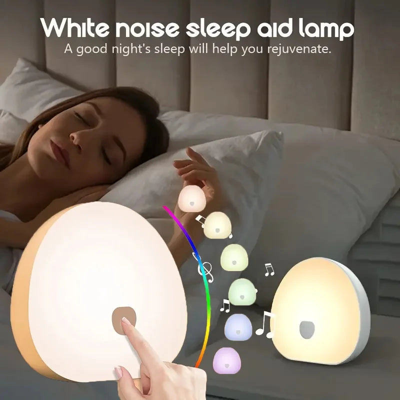 New White Noise Night Light 7 Color Ambient Light Effects 10 Soothing White Noise Sounds Suitable For  Bedroom Night Light