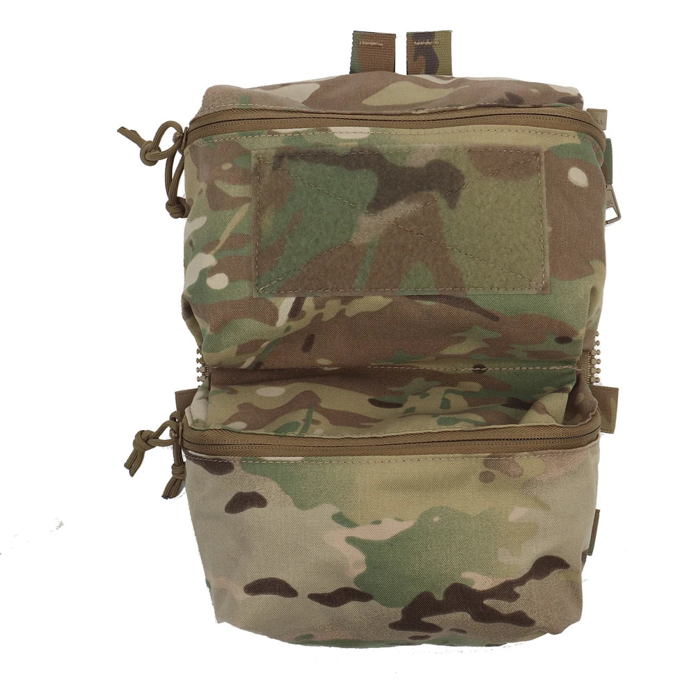 Tactical FCPC V5 Back Panel Double Bag Sundries Pouch General Purpose Pockets Ferro Style Vest Plate Carrier Accessories