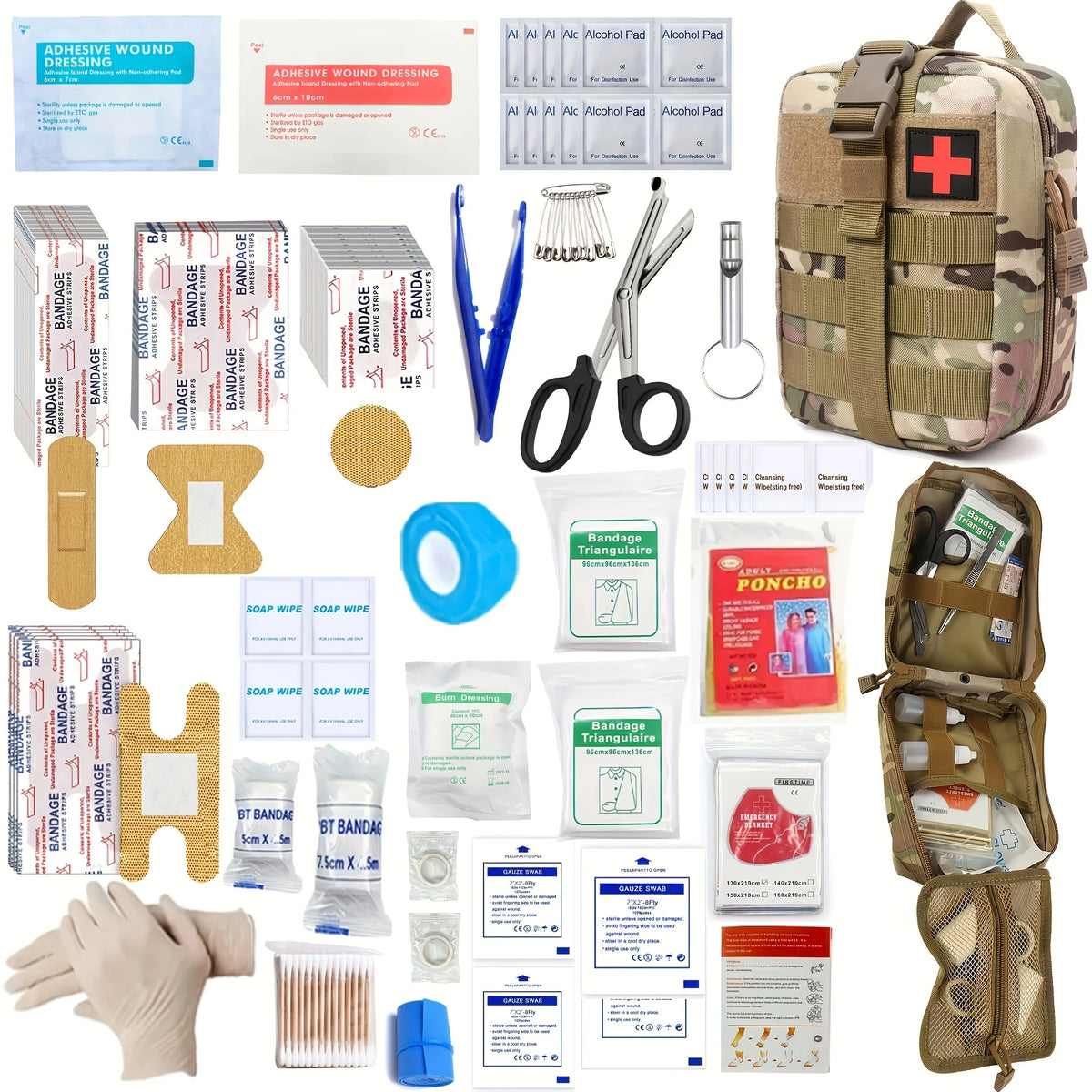 205pcs Universal First Aid Kit for Home, Travel, Outdoor & Emergency. Compact & Complete. Fast Delivery!