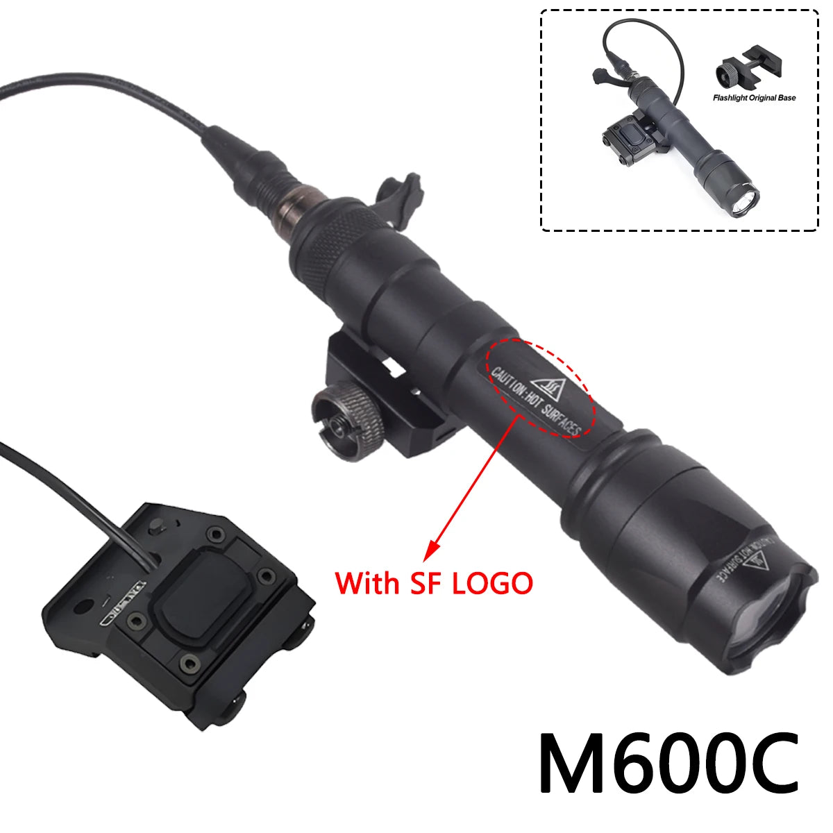 Surefire M300 M600 Flashlight With UNIT Lite Pressure Switch fit 20mm Rail SF M300B M600C M600B LED Scout Light