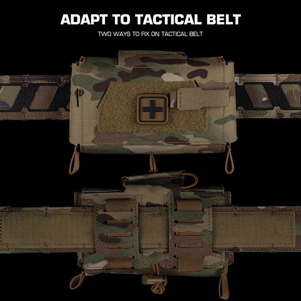 Compact Trauma Pouch V3 GEN3 Camo Style MD2 IFAK Tactical Medical First Aid Bag for Hunting Vest Plate Carrier Waist Belt Gear
