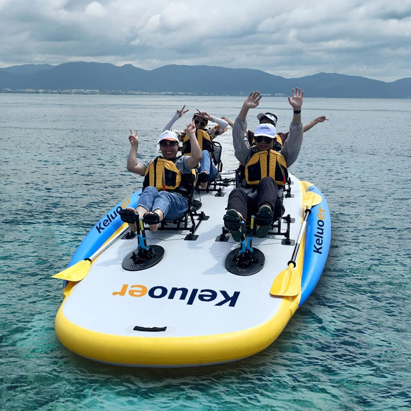 4 Person Sit-On-Top Inflatable Pedal Boat Kayak Fishing Boat Kayak