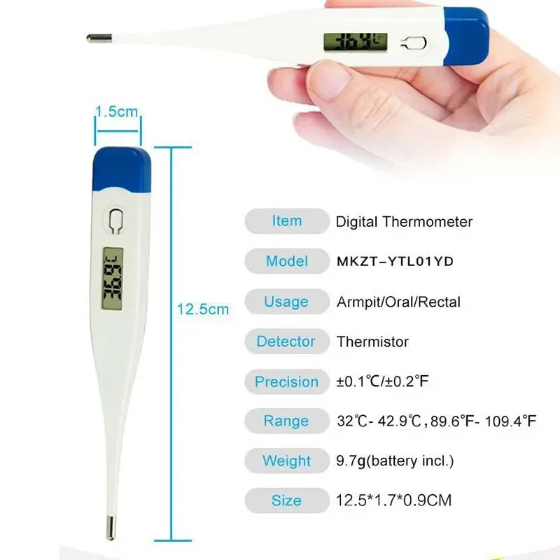 Baby Thermometers Pulse Oximeter Finger Digital Thermometer Accurate Oral Armpit Temperature Reading Fever Alert Termometer