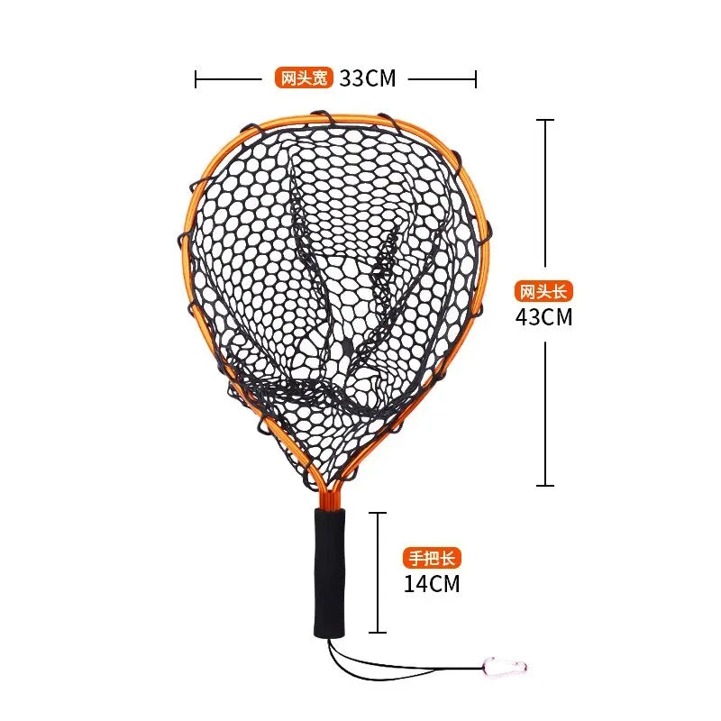 TAIYU Portable Fishing Nets Ultralight Aluminum Alloy Silicone Wear Resistance Mesh Hand Dip Casting Landing Net for Fly Fishing