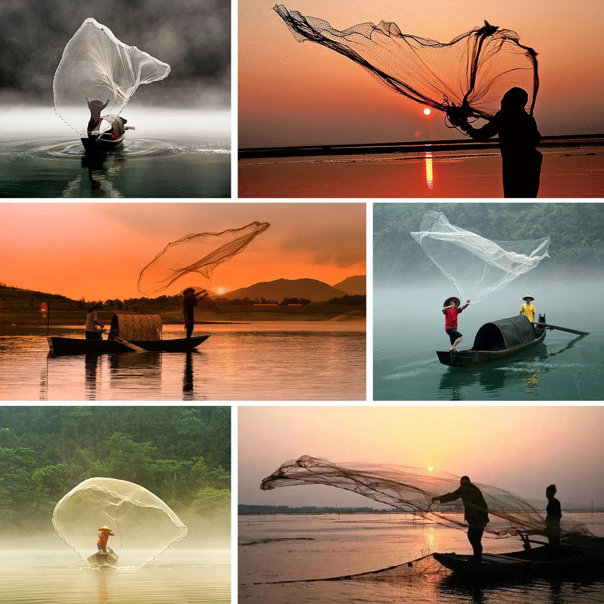 Upgraded American Hand Cast Net Easy Throw Fly Fishing Net 3.6/4.8M Fishing Network Tool Small Mesh Strong Nylon Line +Sinker