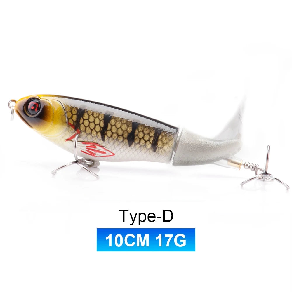 TREHOOK 9g/16g Topwater Whopper Popper Fishing Lures Rotating Double Propeller Tail Artificial Bait Floating Wobblers
