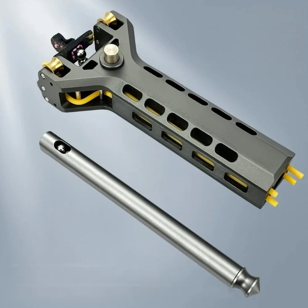 CNC Aluminum Alloy Slingshot Automatic Loading Magnetic Rubber Band Fast Shooting Outdoor Hunting Target Practice Tool