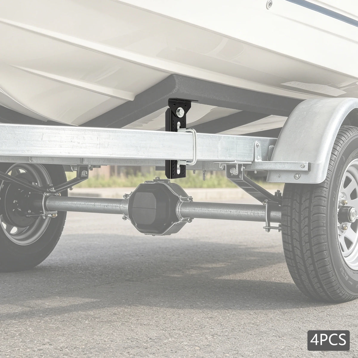 4 Pcs Heavy Duty Boat Trailer Bunk Bracket Kit, 8" Adjustable Swivel Top Bunk Brackets for 1.5" 2" 3" Crossmembers