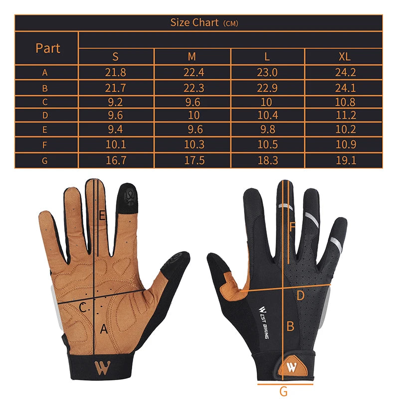 WEST BIKING Racing Off Road Motorcycle Gloves Breathable Anti Slip MTB Road Bike Gloves Touch Screen Gym Training Gloves