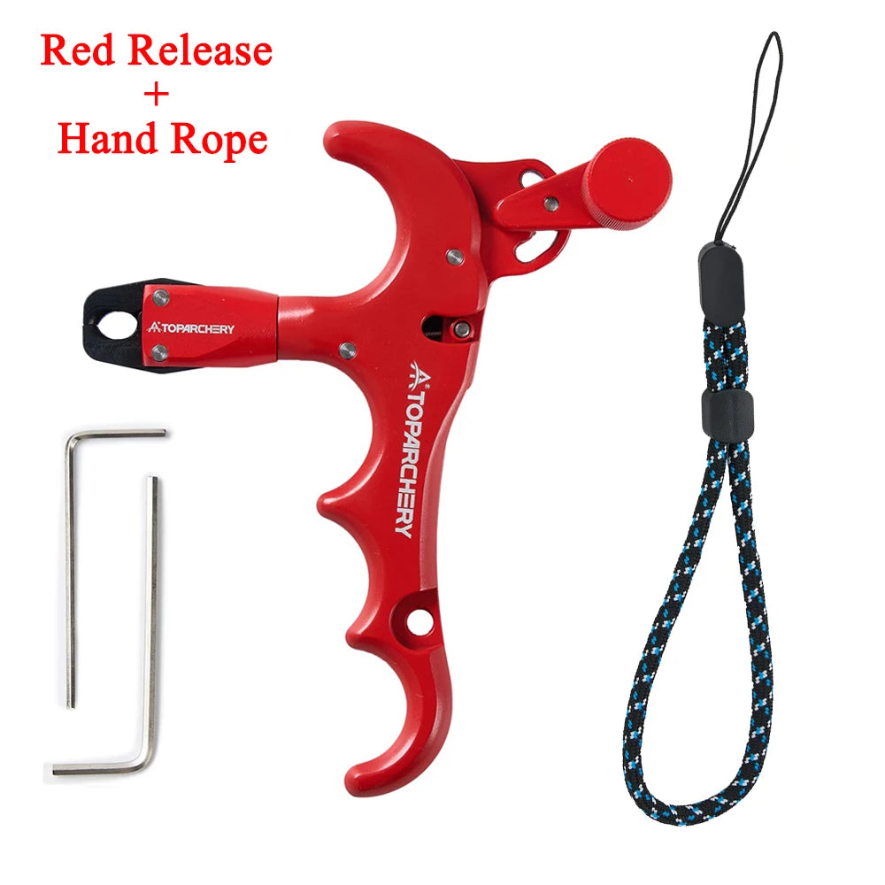 Adjustable Archery Bow Release 4 Finger Compound Bow Aid Releaser Rotate 360 Degree Thumb Archery Rotation Caliper Trigger Grip