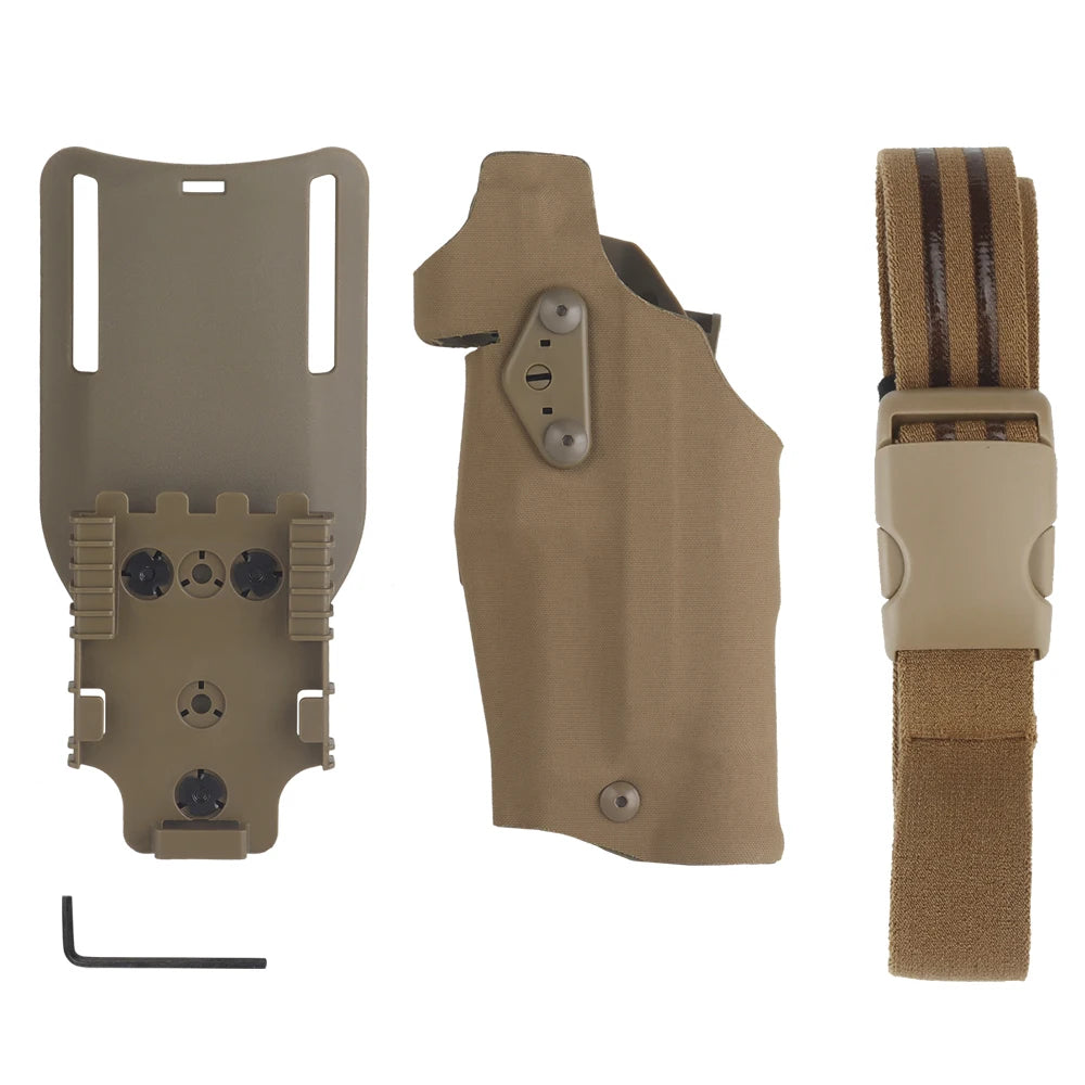 Tactical Left/Right Hand X300U-A Flashlight Pistol Holster Hand for 6354DO Glock17 Gen4 G19 with QLS Drop Leg Airsoft Gear