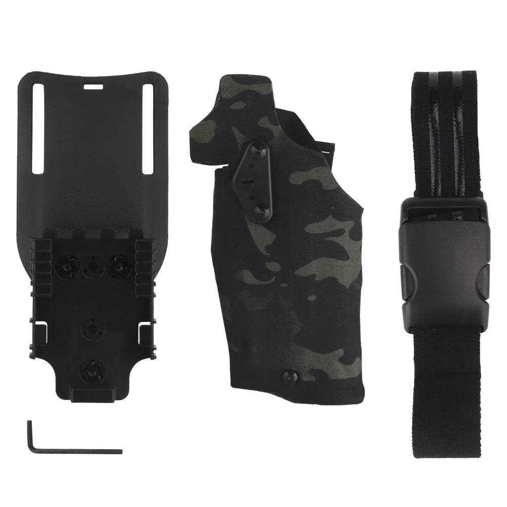 Tactical Left/Right Hand X300U-A Flashlight Pistol Holster Hand for 6354DO Glock17 Gen4 G19 with QLS Drop Leg Airsoft Gear