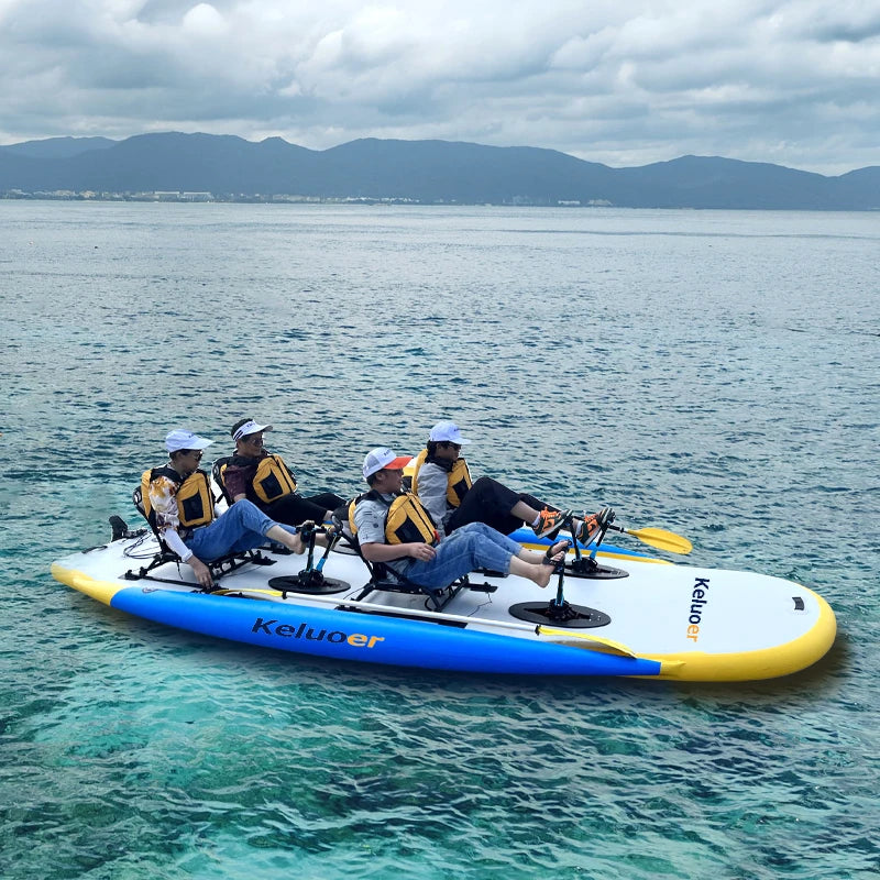 4 Person Sit-On-Top Inflatable Pedal Boat Kayak Fishing Boat Kayak