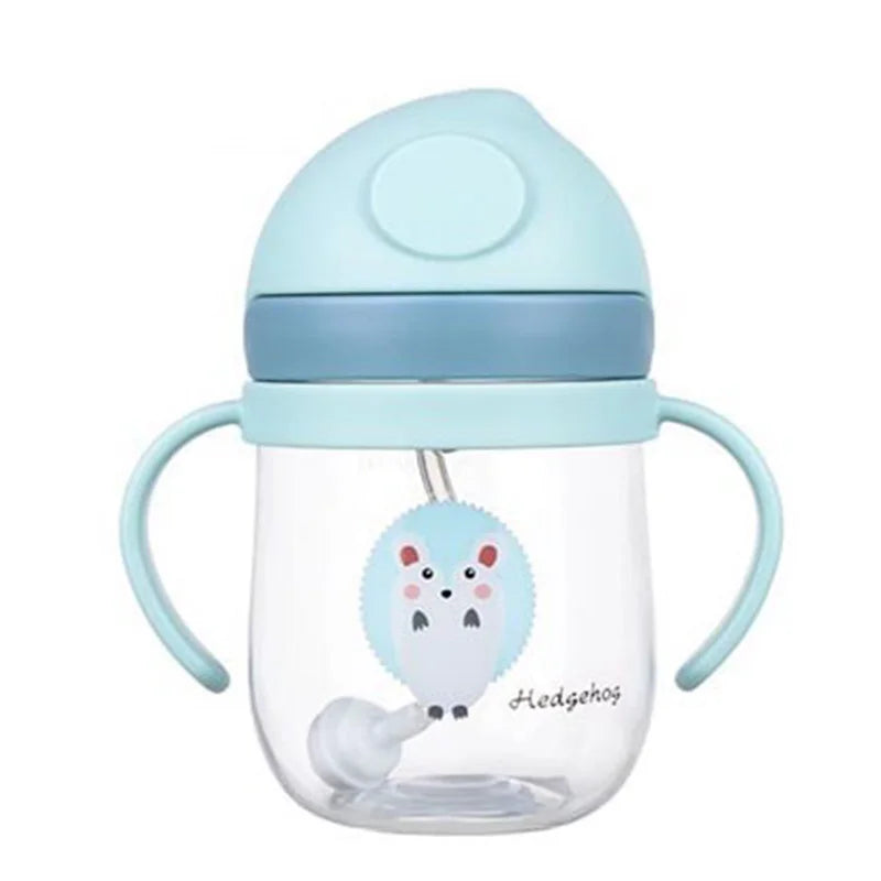 MAMIJOY  BY01 Kids Water Sippy Cup Creative Cartoon Baby Feeding Cups with Straws Leakproof Water Bottles Outdoor Childrens Cup
