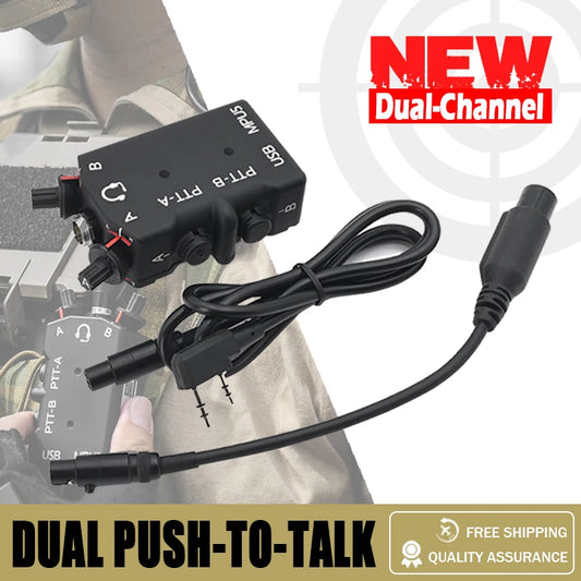 New Tactical MPU5 Standard Metal Dual PTT Single and Dual-Channel Function CNC Metal Radio PTT for AMP Headset C3 Headset