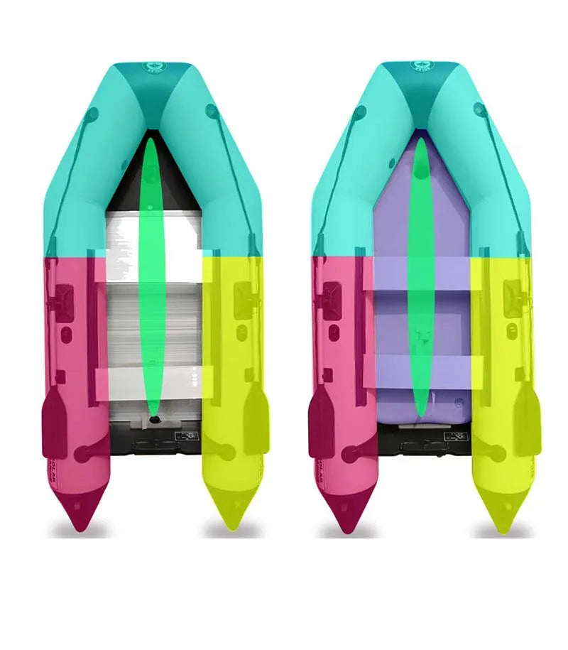 2.3~4.0m Inflatable Assault Boat 0.9mm Thickness PVC Speed Kayak Raft Thickened Wear-resistant Fishing Canoe Aluminum Floor Set