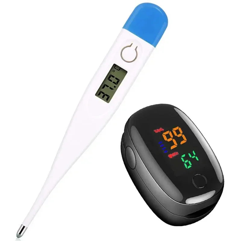 Baby Thermometers Pulse Oximeter Finger Digital Thermometer Accurate Oral Armpit Temperature Reading Fever Alert Termometer
