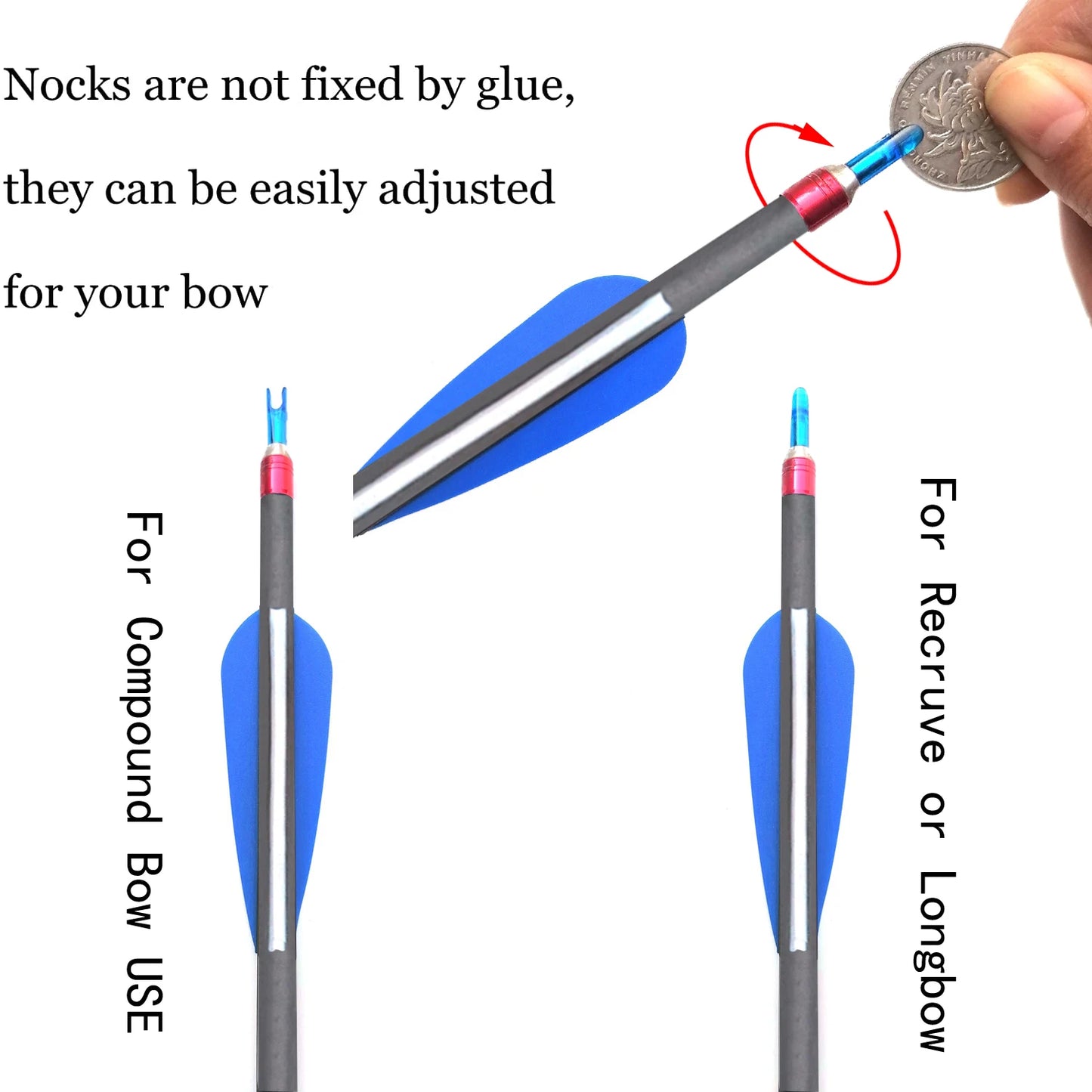 28/30/31 Inch Pure Carbon Arrows Spine 300 400 Hunting with Replaceable Arrowhead for Compound  Recurve Traditional Bow Target