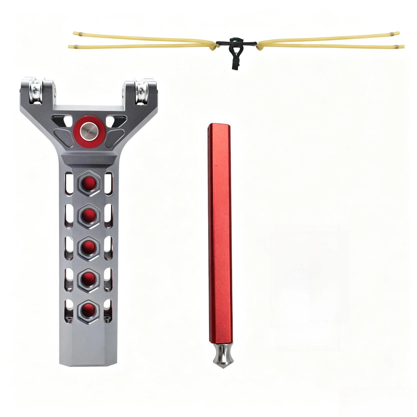 CNC Aluminum Alloy Slingshot Automatic Loading Magnetic Rubber Band Fast Shooting Outdoor Hunting Target Practice Tool