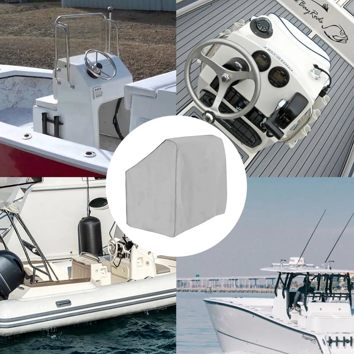 Boat Console Cover Marine Grade Waterproof Potable Canvas Console Protector Boat Accessories For Center Console Boats