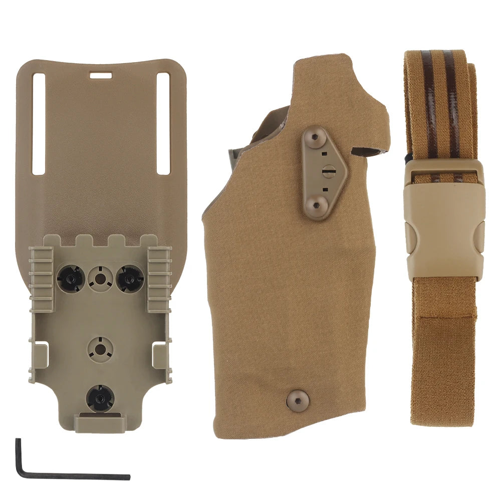Tactical Left/Right Hand X300U-A Flashlight Pistol Holster Hand for 6354DO Glock17 Gen4 G19 with QLS Drop Leg Airsoft Gear