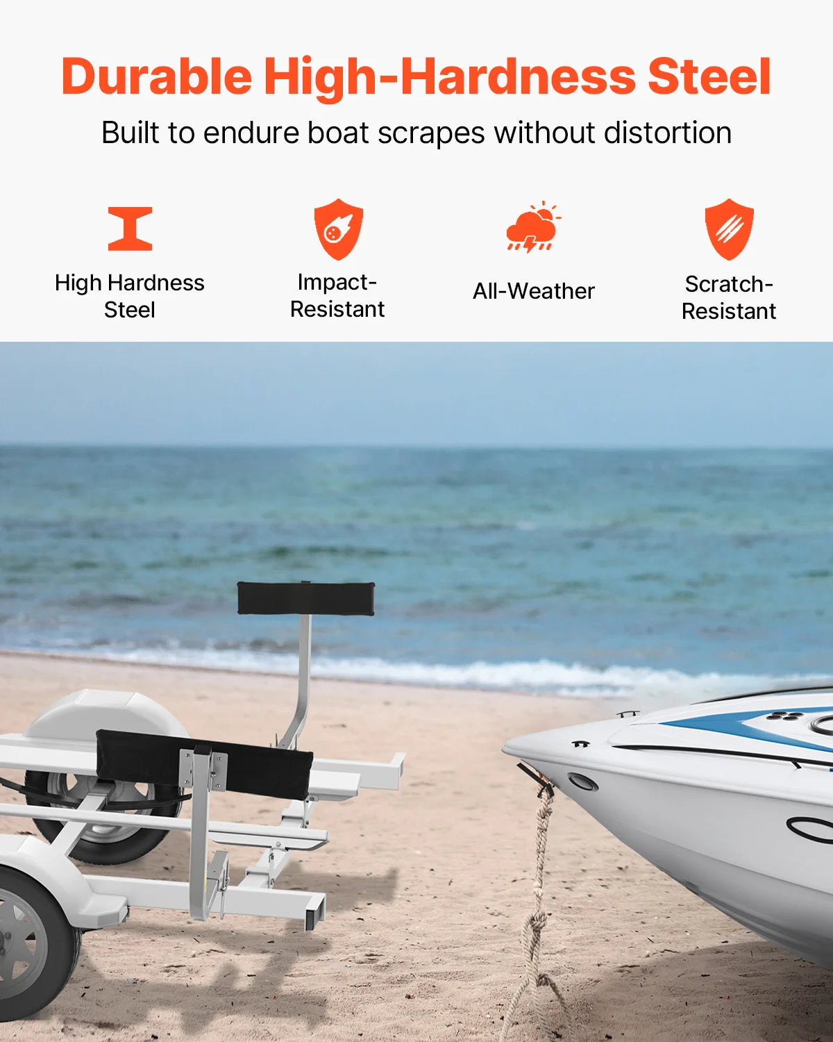 VEVOR Boat Trailer Guide 2PCS Adjustable Short Hardened Steel Trailer Guide Poles Heavy Duty Roller Guide Design for Ski Boat