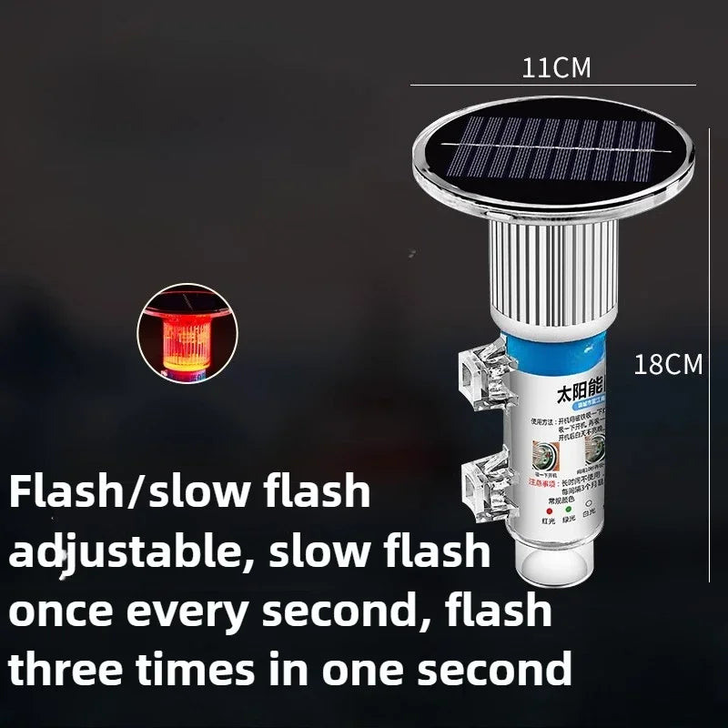 Highlight solar warning light waterproof marine mast flash red green white fishing boat fishing net yacht outdoor signal light