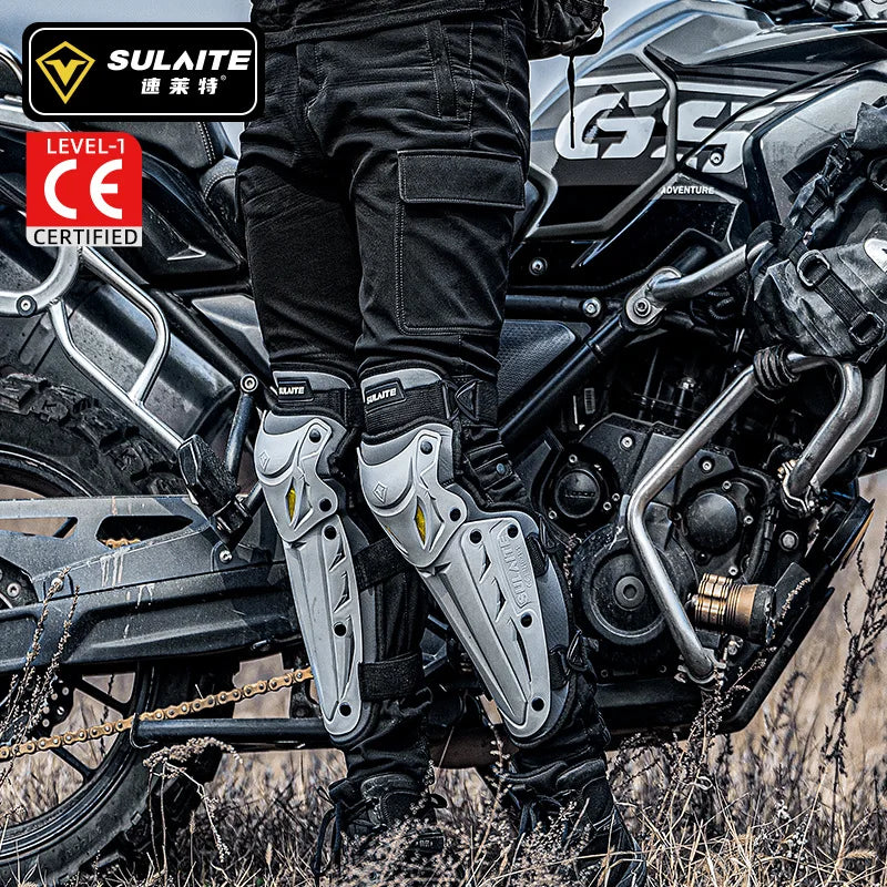 Sulaite Summer Motorcycle Knee Pads Moto Elbow Protector Motocross MTB Cycling Kneepads Moto Protection CE Approval